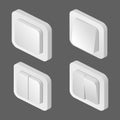Set switch toggle button isometric icon vector illustration Royalty Free Stock Photo
